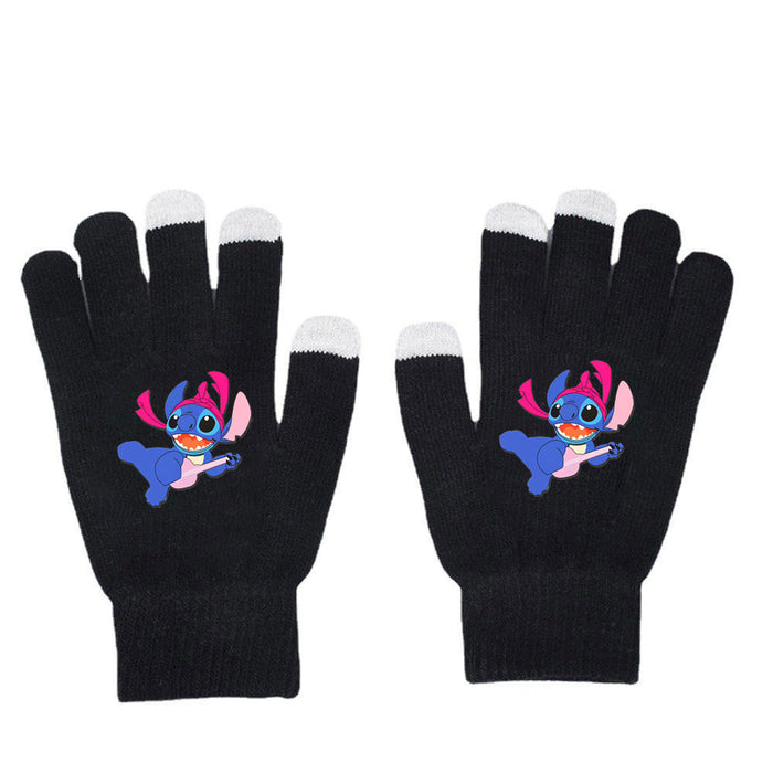 Wholesale Solid Color Printed Black Knitted Gloves JDC-GS-WuDuomei001