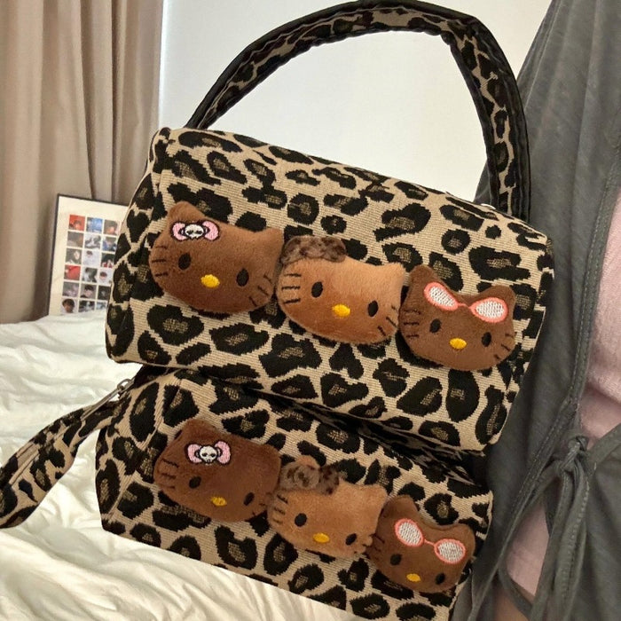 Wholesale Cute leopard print cat handbag