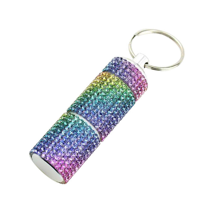 Wholesale Alloy Waterproof Sealed Pill Holder Keychain Rhinestone Decor European American Modern Style For Everyday Travel