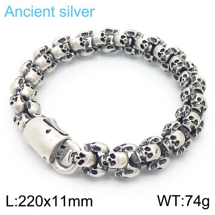 Wholesale Titanium Steel Skull Men's Bracelet JDC-BT-KaLun005