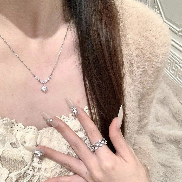 Wholesale Micro-set Zircon Pendant choker Necklace