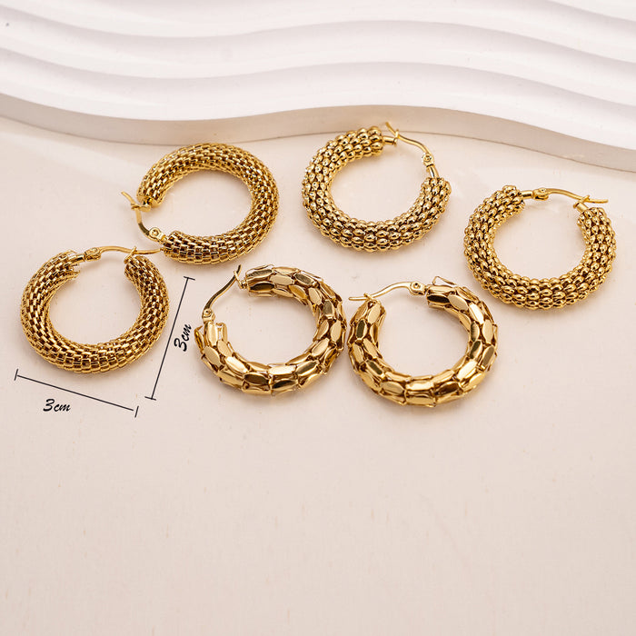 Wholesale Stainless Steel Hoop Hollow Earrings JDC-ES-ChunLing003