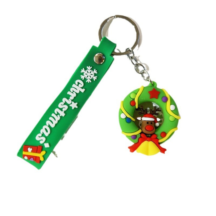 Wholesale PVC Christmas Snowman Cartoon Doll Keychain JDC-KC-WuYi083