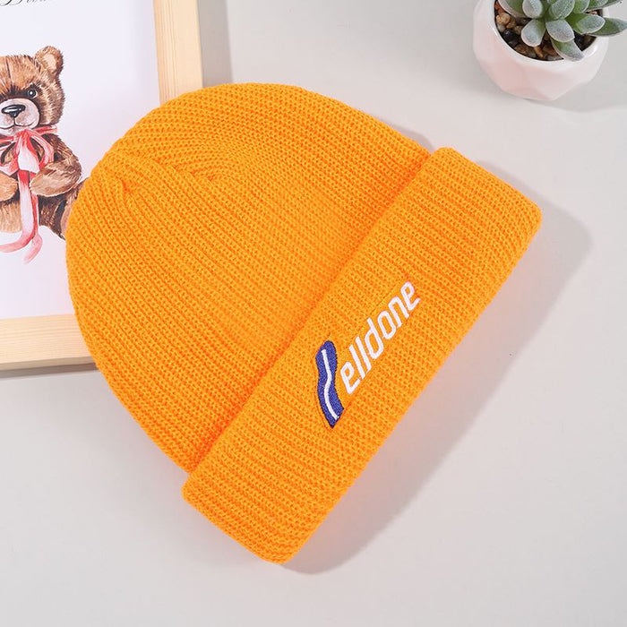 Wholesale Letter Embroidery Solid Color Acrylic Knitted Wool Hat JDC-FH-YBQX005