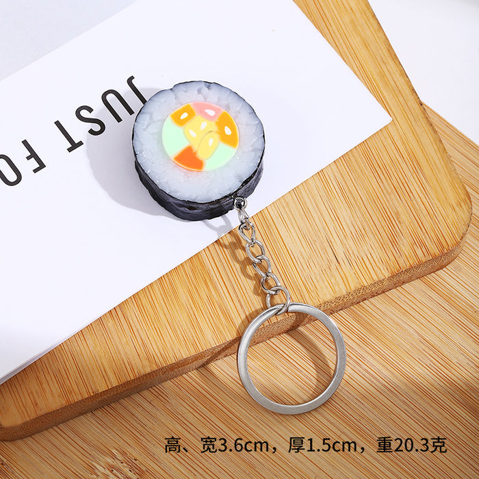 Wholesale Novelty Onigiri Sushi Keychain PVC Bag Charm Gift MOQ≥2