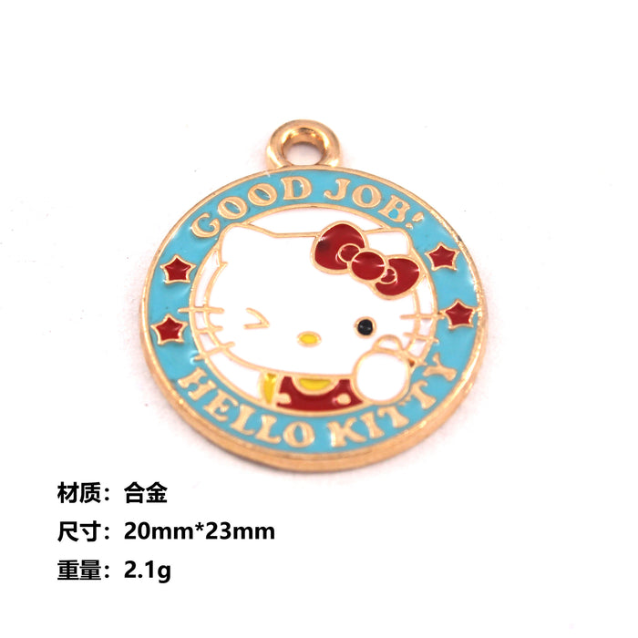 Wholesale 10pcs jewelry alloy cartoon  cat collection Princess earrings pendant necklace bracelet accessories cute keychain