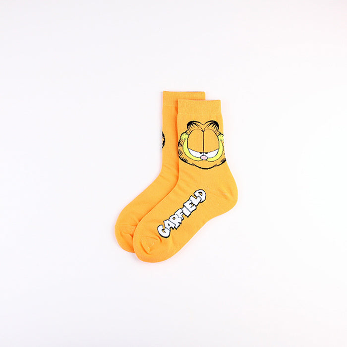 Wholesale Leisure Sports Jacquard Four Seasons Youth Women Cotton Couple Middle Socks Men Trendy Socks Long Socks