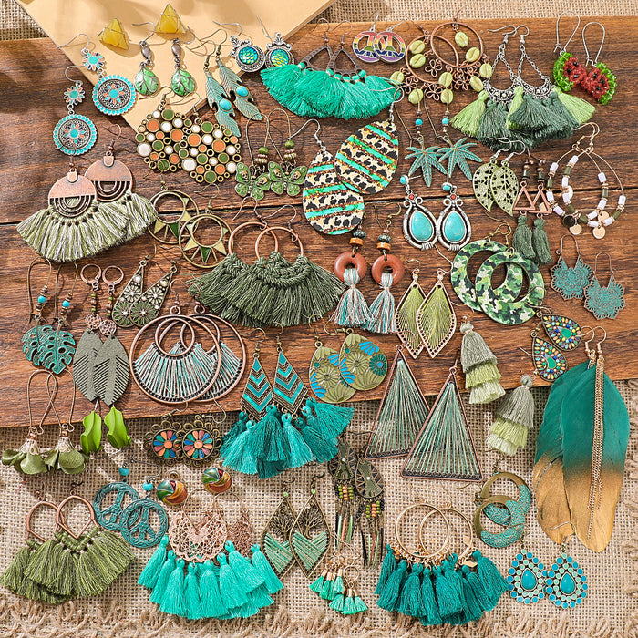 Wholesale Vintage Geometric Tassel Earrings Zinc Alloy Jewelry Accessory MOQ≥2