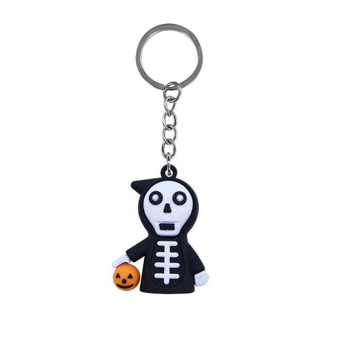 Wholesale  Pumpkin Ghost 3D PVC Keychain Doll DIY Party Bag Charm Keychain  MOQ:10