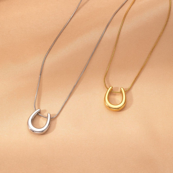 Wholesale U-Shaped Clavicle Chain Stainless Steel Necklace