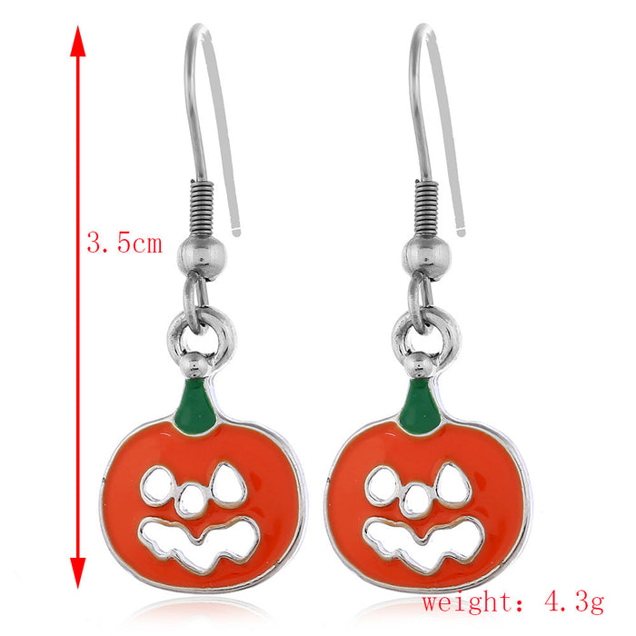 Wholesale Halloween Series Skull Spider Pumpkin Alloy Earrings JDC-ES-HengX006