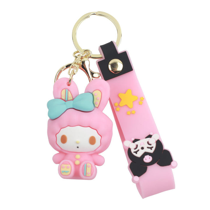 Wholesale Pink Cartoon Keychain JDC-KC-NiuTe001