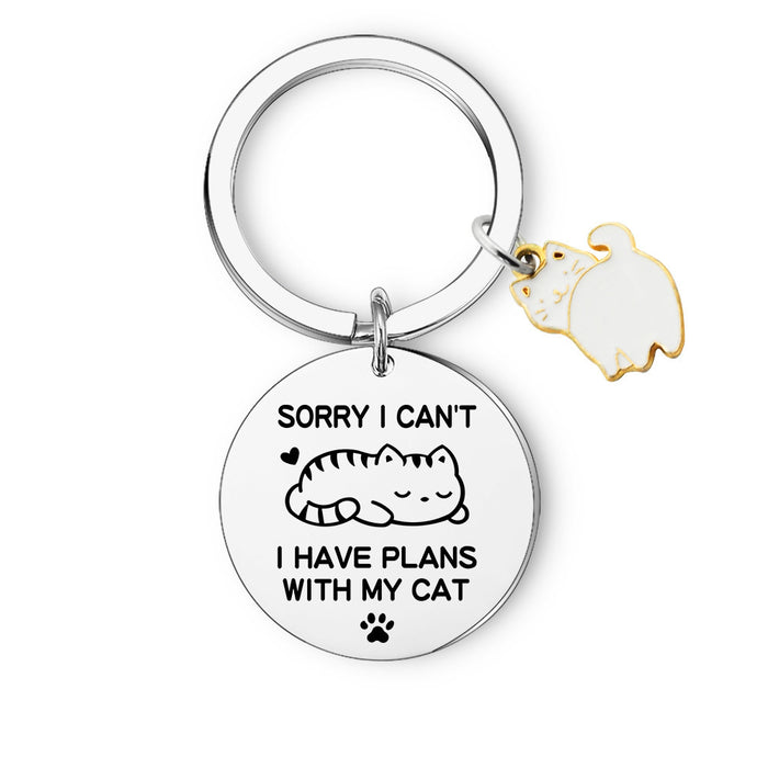 Wholesale Cute Cat Stainless Steel Keychain JDC-KC-JinZ001