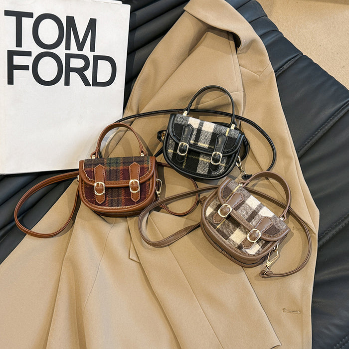 Wholesale Children's bag, new mini handbag, high-end women's checkered crossbody bag