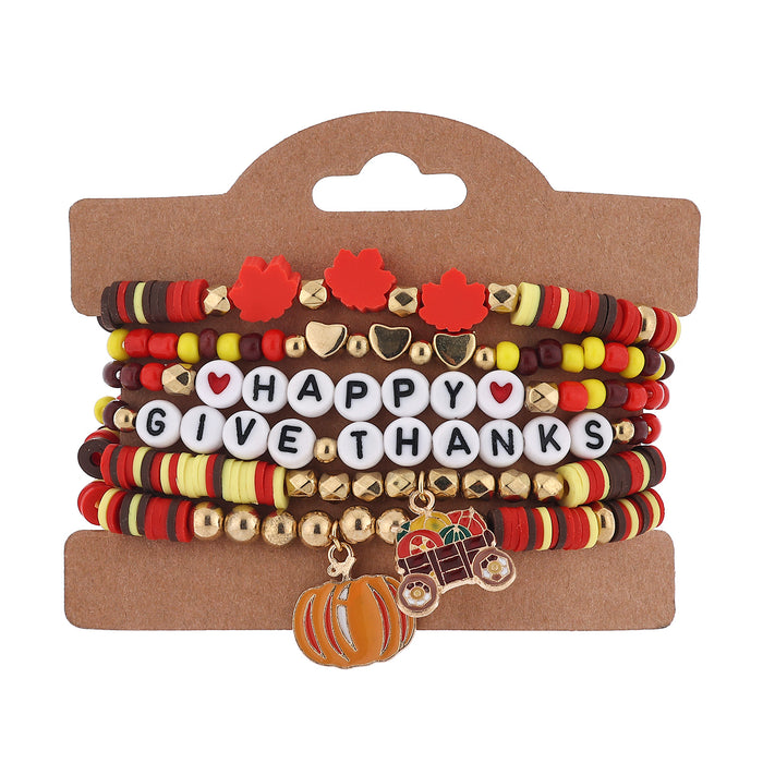 Wholesale Thanksgiving-themed polymer clay bracelet