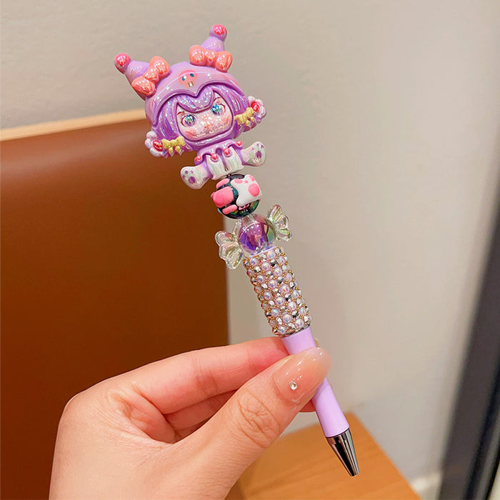 Wholesale Rhinestone Black Neutral Pen Cartoon Ballpoint Pen