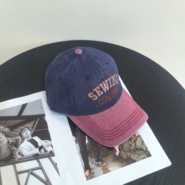 Wholesale Versatile duckbill hat washed with retro embroidery, used sun hat, casual sun protection baseball hat