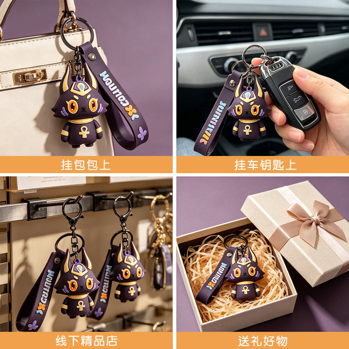 Wholesale Trendy Anubis Myth Cartoon PVC Keychain Bag Charm Schoolbag Pendant Boutique Resale