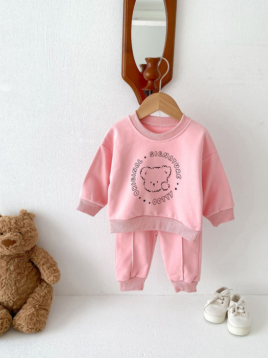 Wholesale Cute Bear Long-sleeved Trousers Children's Suit JDC-CTS-WeiNiS018