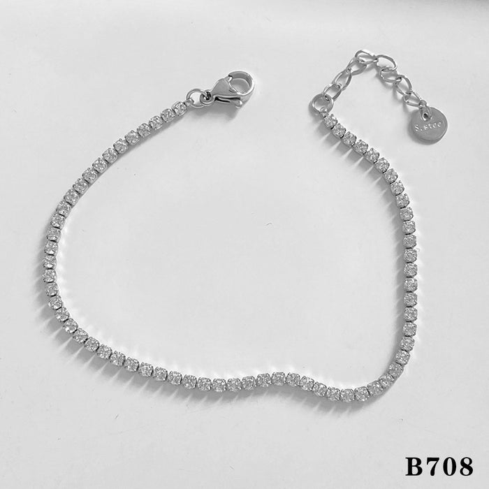 Wholesale Women S Stainless Steel Gold Love Bead Stacking Bracelet Set Tennis Chain Fashion Jewelry Accessory