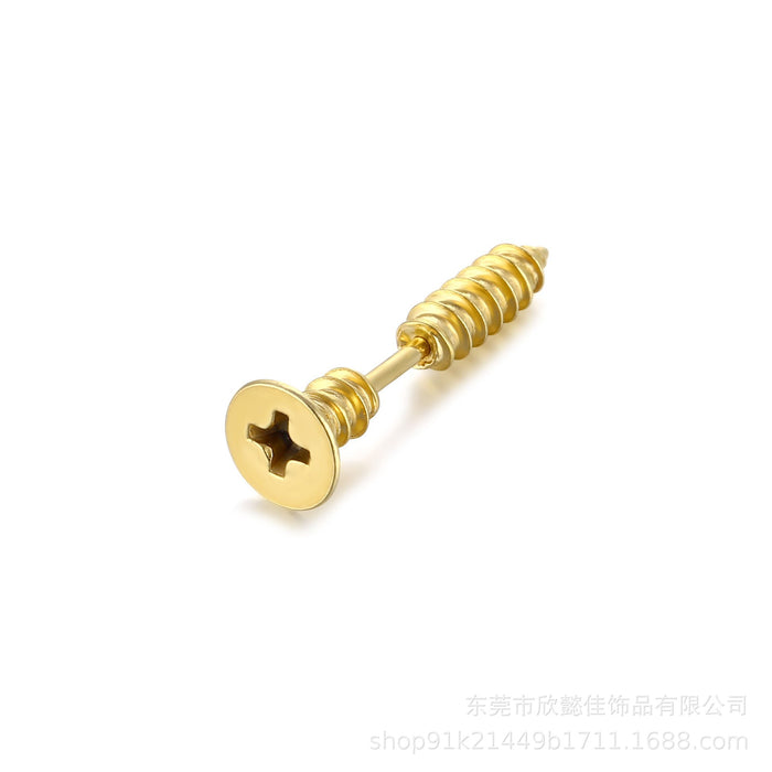 Wholesale Stainless steel cross screw earrings