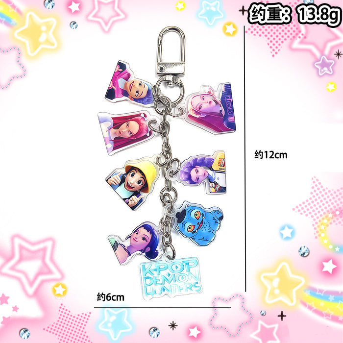 Wholesale Long string of cute K-pop cartoon character acrylic keychains
