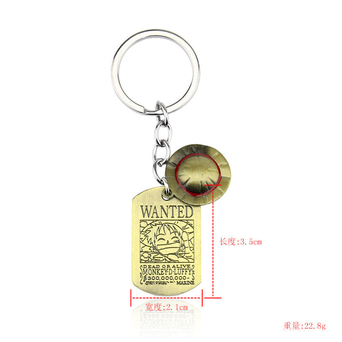 Wholesale Straw hat tag metal keychain