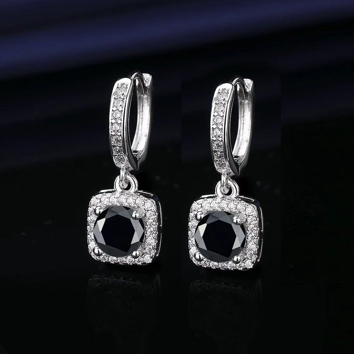 Wholesale  Princess Square Simulated Moissanite Stud Earrings Fashion Accessory Gift for Resale