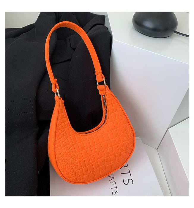 Wholesale Stone Pattern Underarm Felt Shoulder Bag JDC-SD-SYuan010