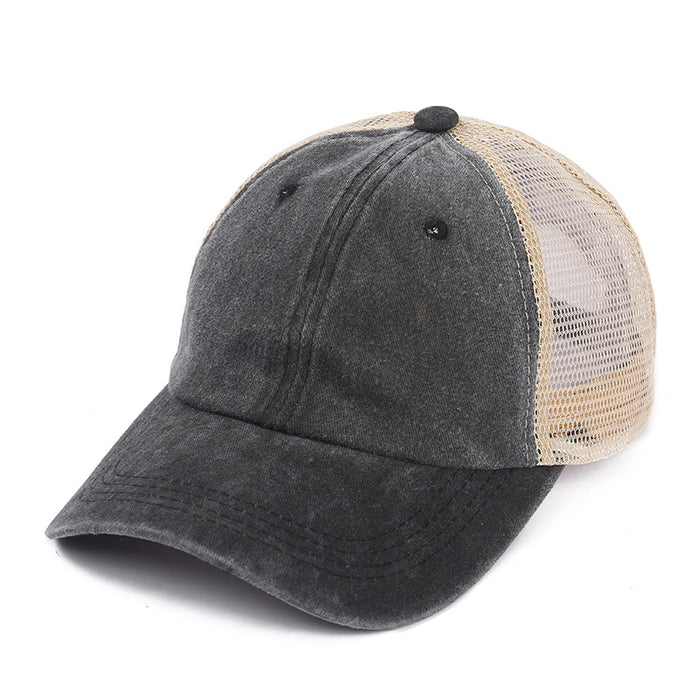 Wholesale  spring and summer washed mesh baseball cap breathable casual mesh cap