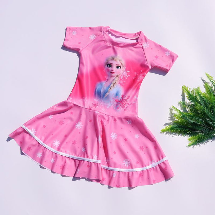 Wholesale Children's swimsuit, girls' split skirt style cartoon swimsuit, cute