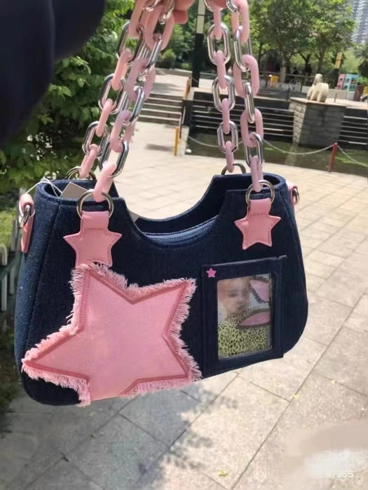 Wholesale Denim Star Crossbody Bag JDC-SD-HuiHua001