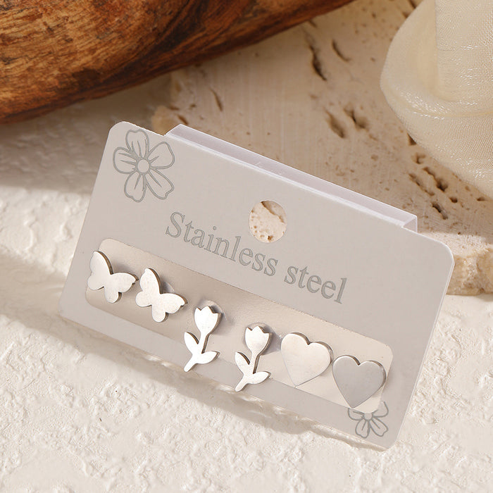 Wholesale Stainless Steel Gold Heart Earrings