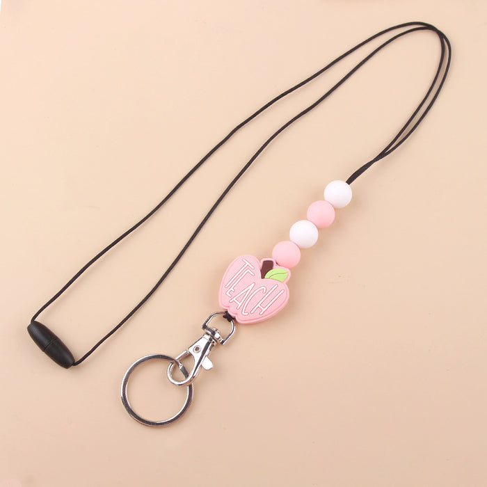 Wholesale Silicone Teacher's Day Lanyard Keychain JDC-KC-GuangTian023