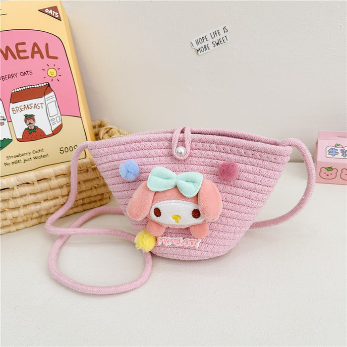 Wholesale Pearl Bag  Decorative Cotton Rope Woven Children' s Bag Crossbody Bag Lina  Cloud Bag
