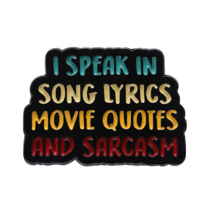 Wholesale Creative English Letter Brooch Inspirational Saying Badge Zinc Alloy Metal Pin Fashion Accessory