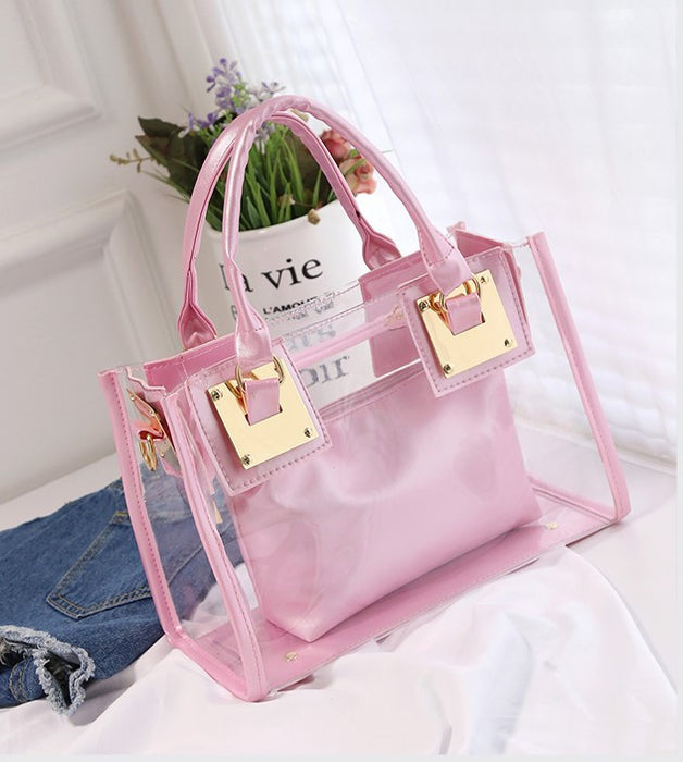 Wholesale Summer Crystal Transparent Beach Bag Shoulder Bag JDC-SD-DanZe001