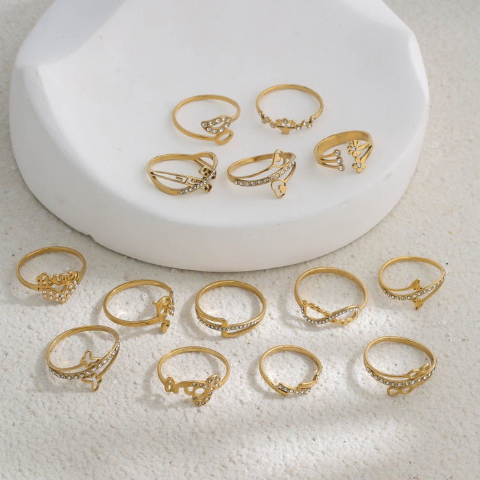 Wholesale ring jewelry titanium steel ring color retention gold plating women's ring