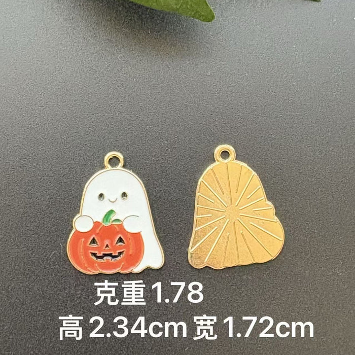 Wholesale  Pumpkin Head DIY Jewelry Accessories Yellow Zinc Alloy Charms For Necklace Bracelet Earrings Keychain Party Gift