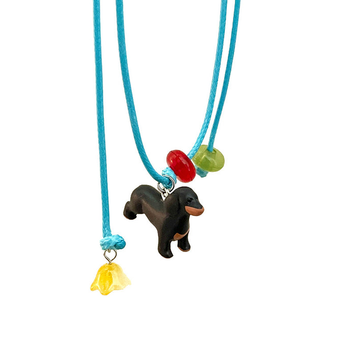 Wholesale Pendant necklace with pull-out leather rope, with a niche and versatile temperament, and a unique collarbone chain