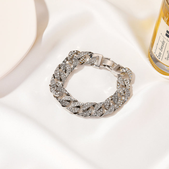 Wholesale Thick Chain Bracelet  Flash Diamond Bracelet Street Fashion Cool Accessories