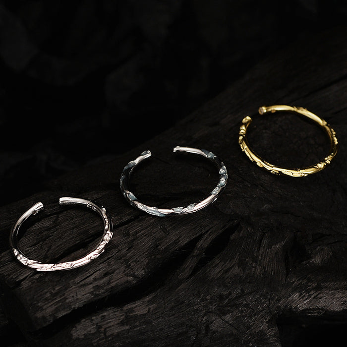 Wholesale S925 sterling silver ring wholesale fashion girls fine ring texture