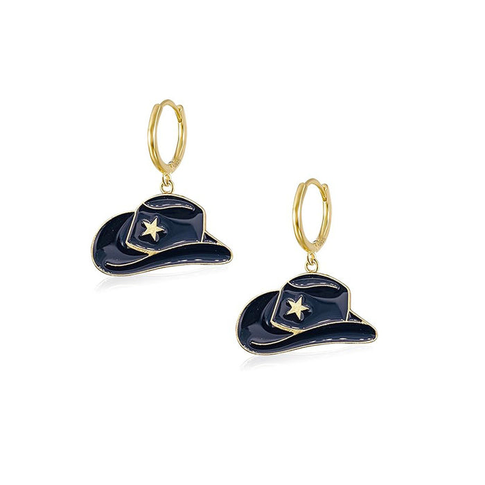 Wholesale Retro Western Cowboy Boots Hat Pendant Earrings Women' s Fashion Personality Earrings