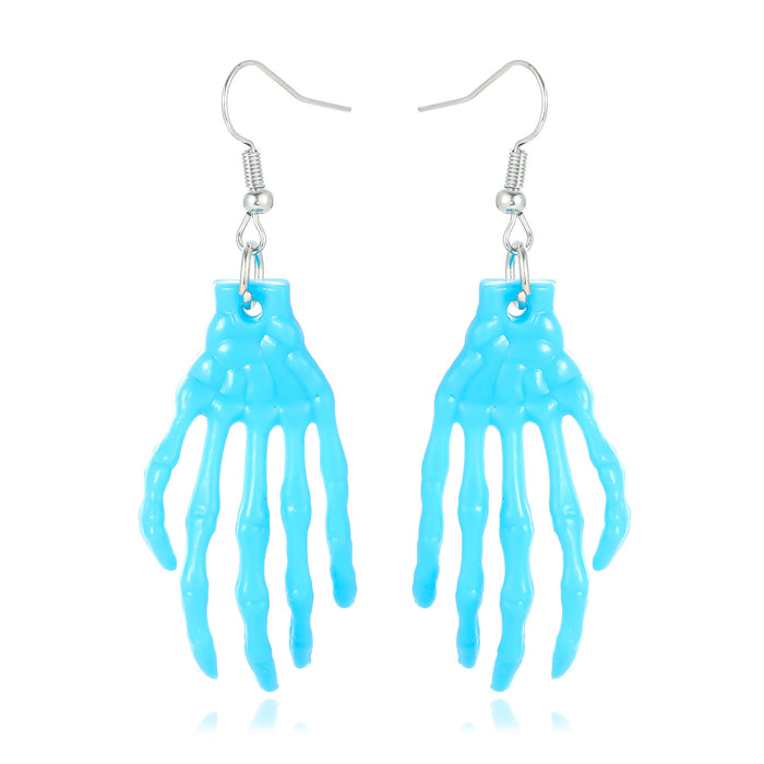 Wholesale Acrylic Skeleton Hand Earrings Horror Atmosphere  Tricky Bat Ghost Earrings