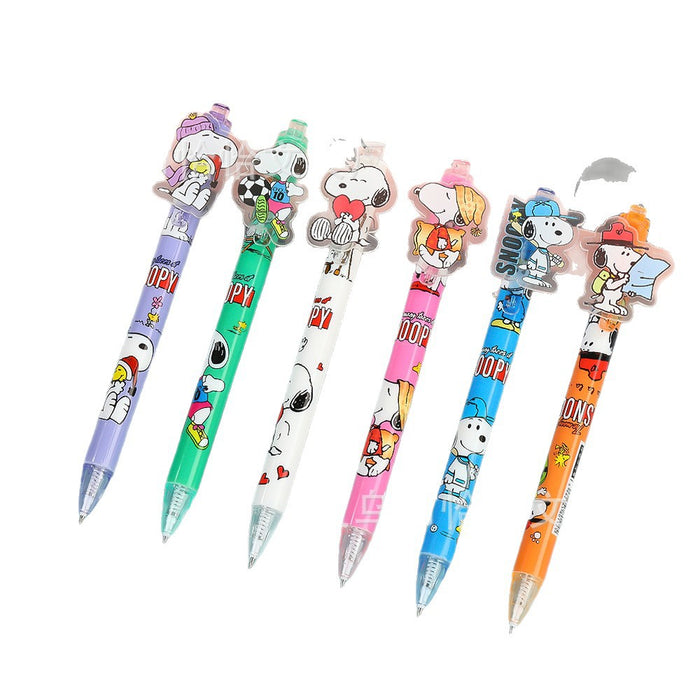 Wholesale 10pcs Press-Button Cartoon Acrylic Black Gel Pen