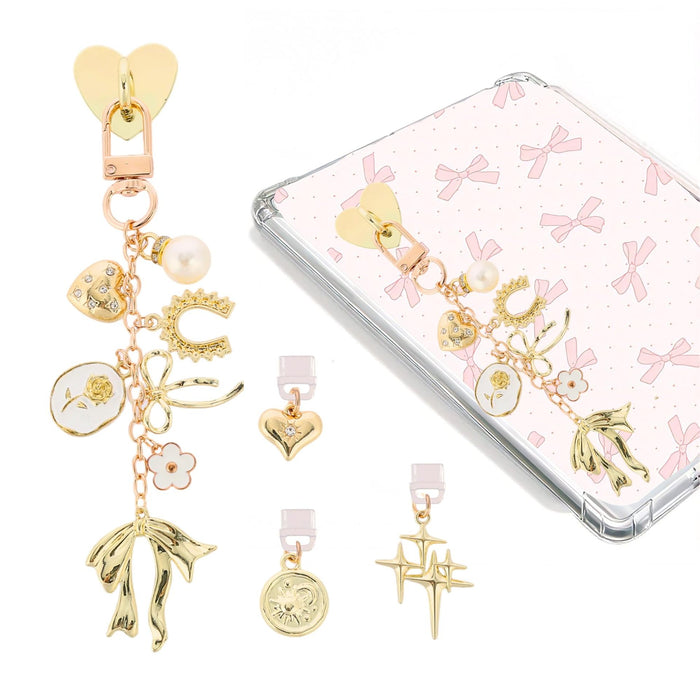Wholesale Valentine' s Day pendant,  bow,  phone dust plug,  heart-shaped stand