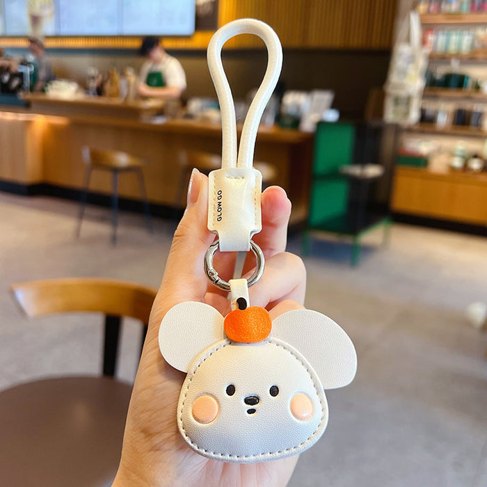 Wholesale PU Leather Dog Cartoon Keychain Pendant Car Keyring Accessory Boutique Gift