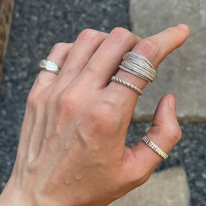 Wholesale Pure silver handmade collection, niche design, high-end feel, versatile fashion ring