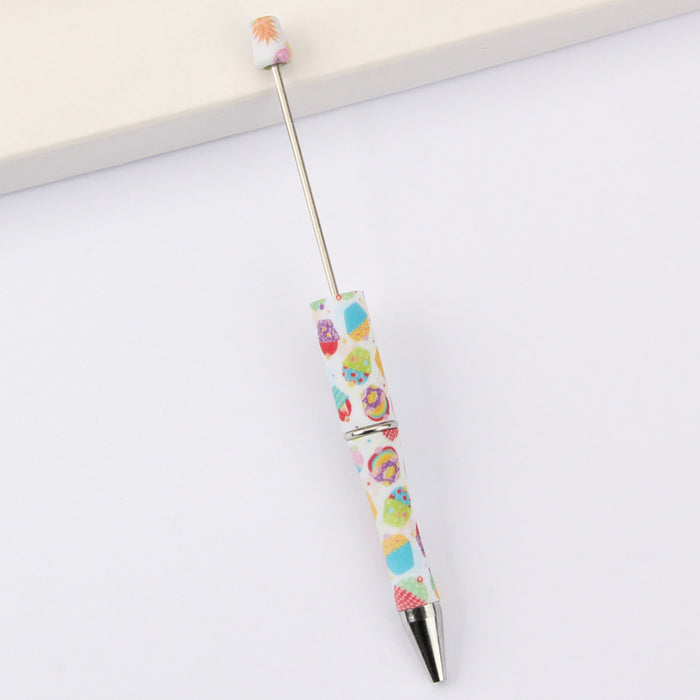 Wholesale DIY Beadable Pens  Cow Leopard Print  DIY for Beaded Plastic Pen JDC-PN-JinBN001