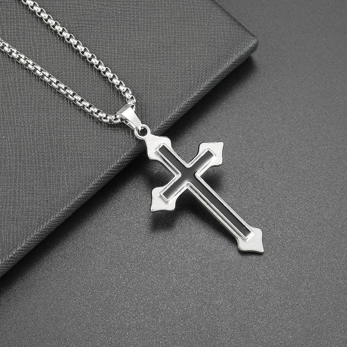 Wholesale Necklace Accessories Street Cross Personalized Alloy Pendant Sweater Chain